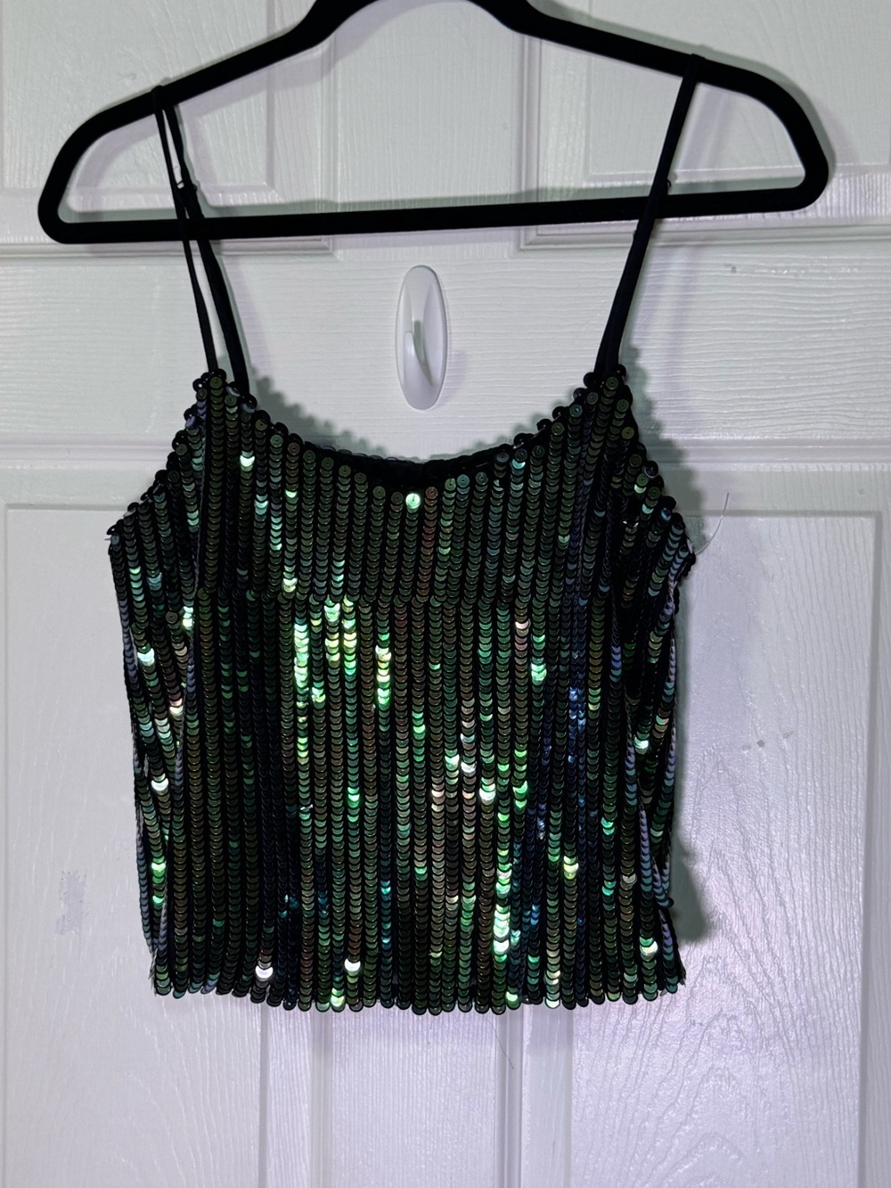 Glamorous Iridescent Green Sequin Cami